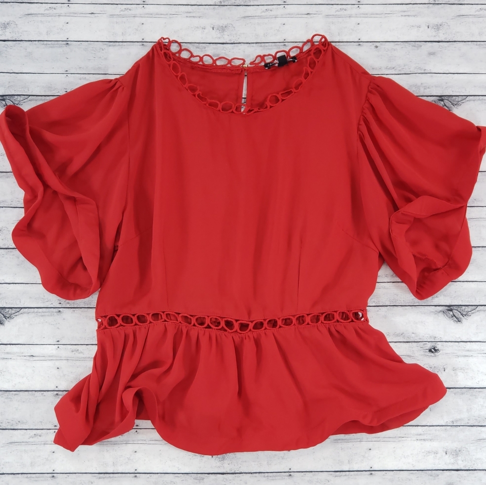 Flowy Fashion Nova Red Blouse